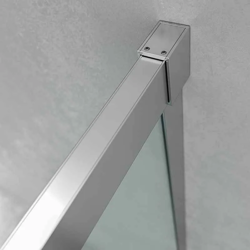 Box doccia BASIC quadrato apertura angolare 2 ante fisse-2 scorrevoli. Nessun profilo inferiore. Con trattamento anticalcare Finitura CROMO LUMINOSO. - immagine 5