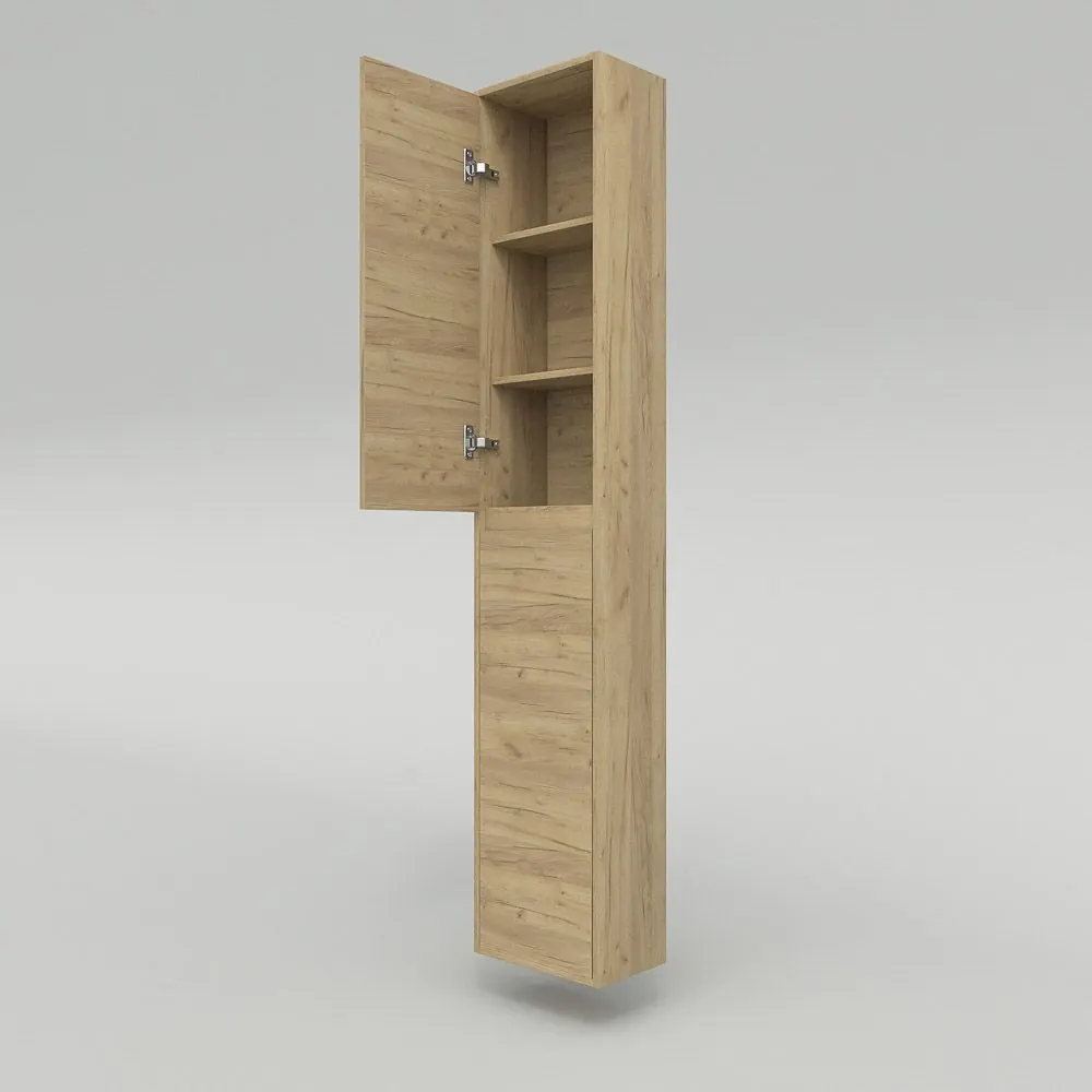 Colonna bagno 2 ante sospesa 185 cm x 35 cm x 25 cm finitura ROVERE CHIARO - immagine 3