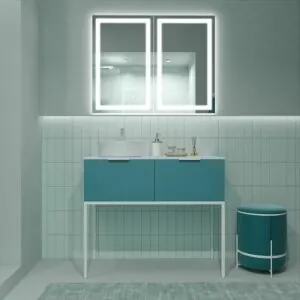 Mobile bagno ELLA con gambe 2 cassetti finitura OCEAN