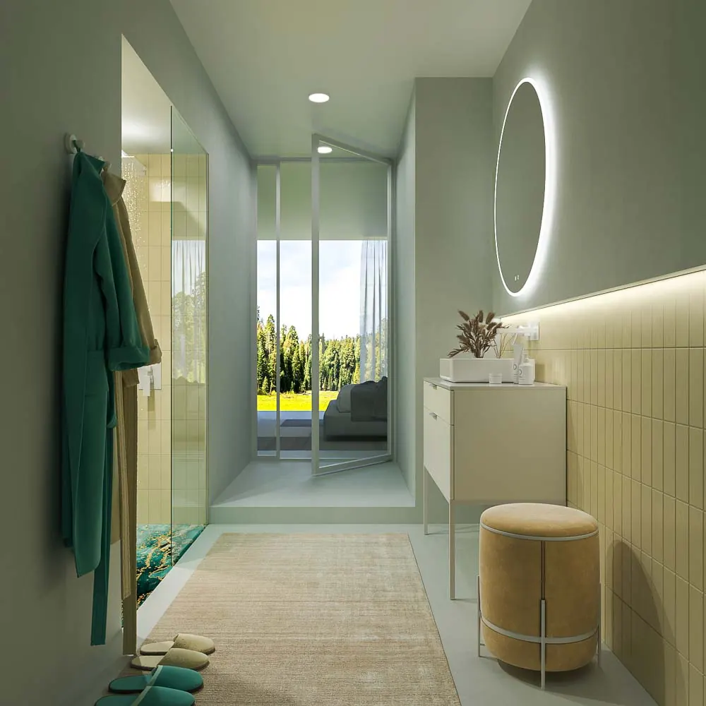 Mobile bagno ELLA con gambe 2 cassetti finitura BIANCO - immagine 4