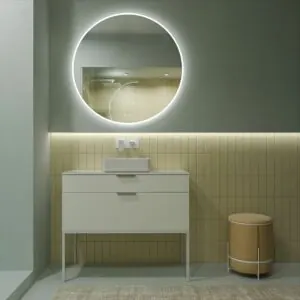 Mobile bagno ELLA con gambe 2 cassetti finitura BIANCO