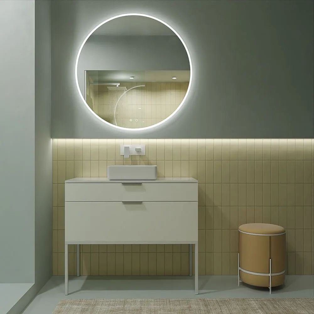 Mobile bagno ELLA con gambe 2 cassetti finitura BIANCO