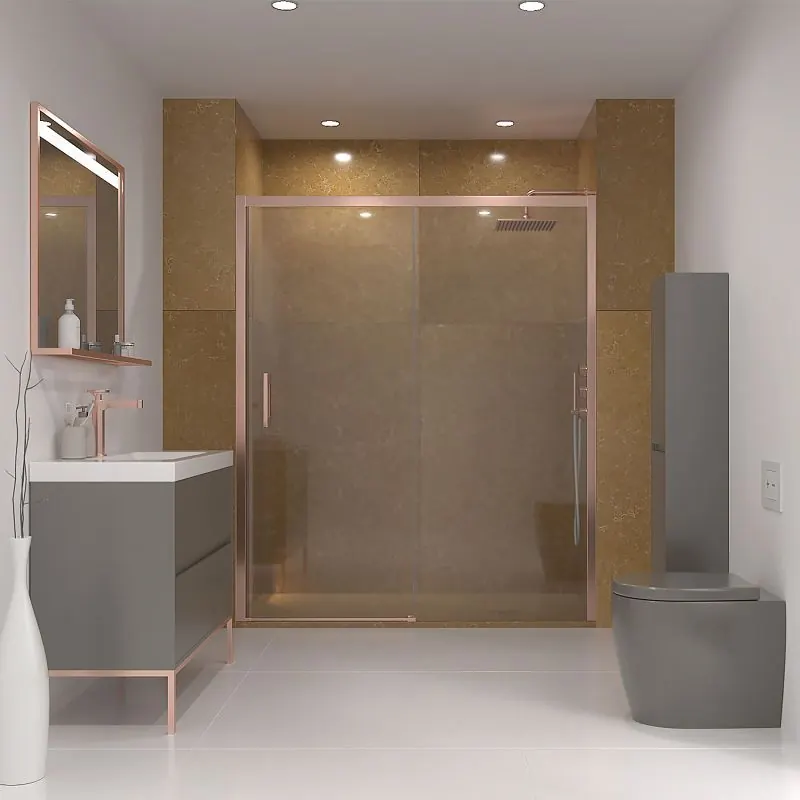 Mobile bagno EVO 4 cassetti TOPO finitura opaca con lavabo in resina spessore 6 cm - immagine 4