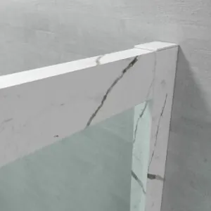 Parete doccia frontale FLARE 1 fissa -1 anta scorrevole. Finitura effetto marmo. Finitura CALACATTA