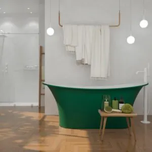 Vasca da bagno centro stanza CAROLLA ovale solid surface 158.4×68.9 cm