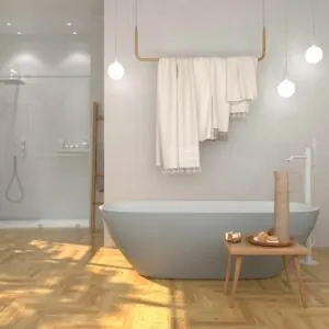 Vasca da bagno centro stanza CLOE ovale solid surface 158×77 cm