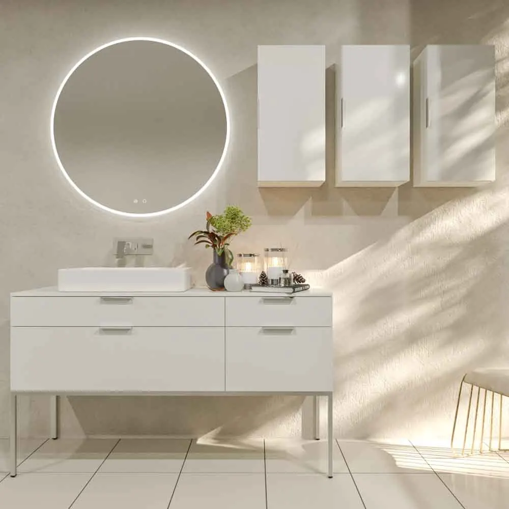 Mobile bagno ELLA con gambe 4 cassetti finitura BIANCO - immagine 2