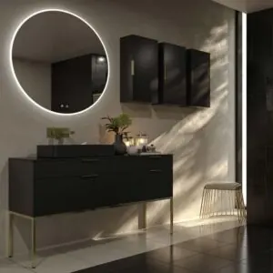 Mobile bagno ELLA con gambe 4 cassetti finitura NERO