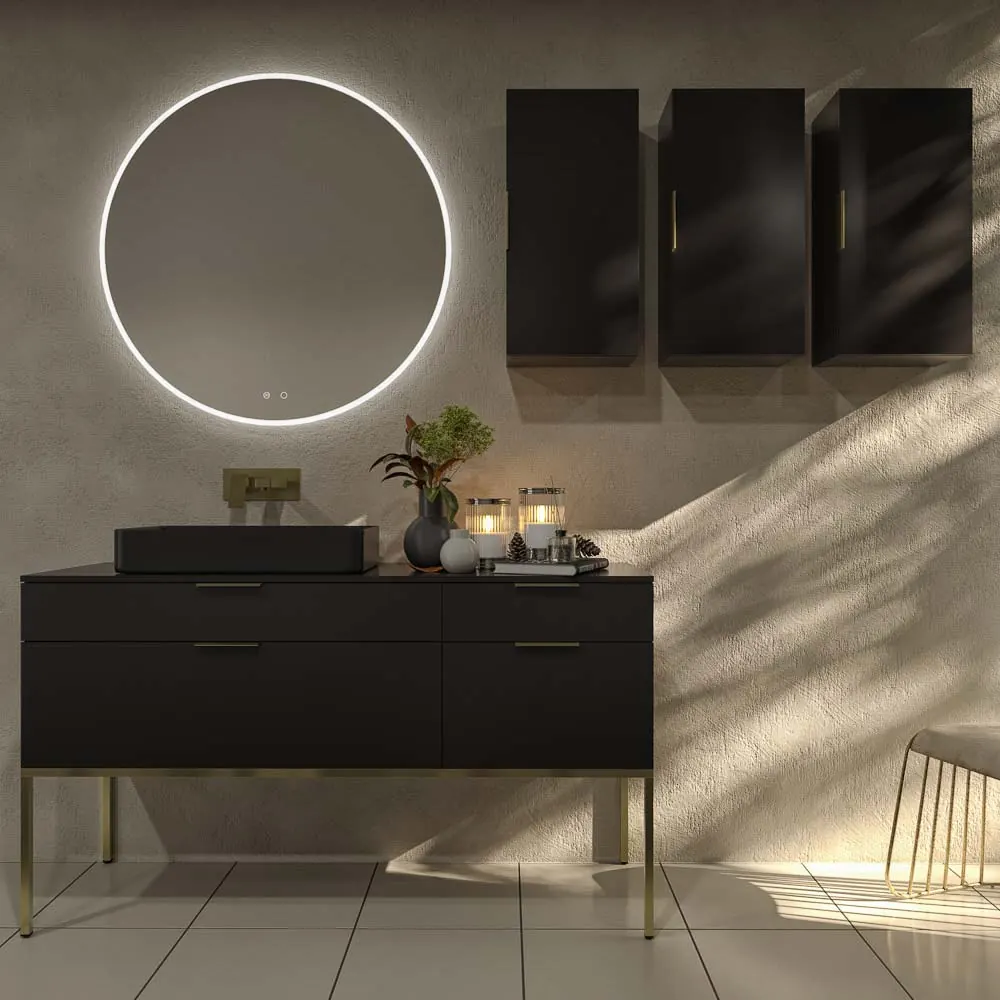 Mobile bagno ELLA con gambe 4 cassetti finitura NERO - immagine 3