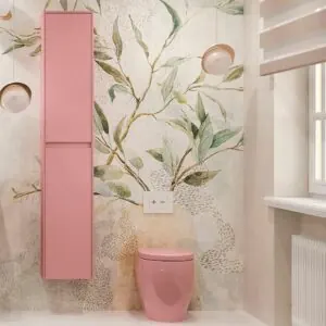 Colonna bagno 2 ante sospesa 185 cm x 35 cm x 25 cm finitura PALO PINK
