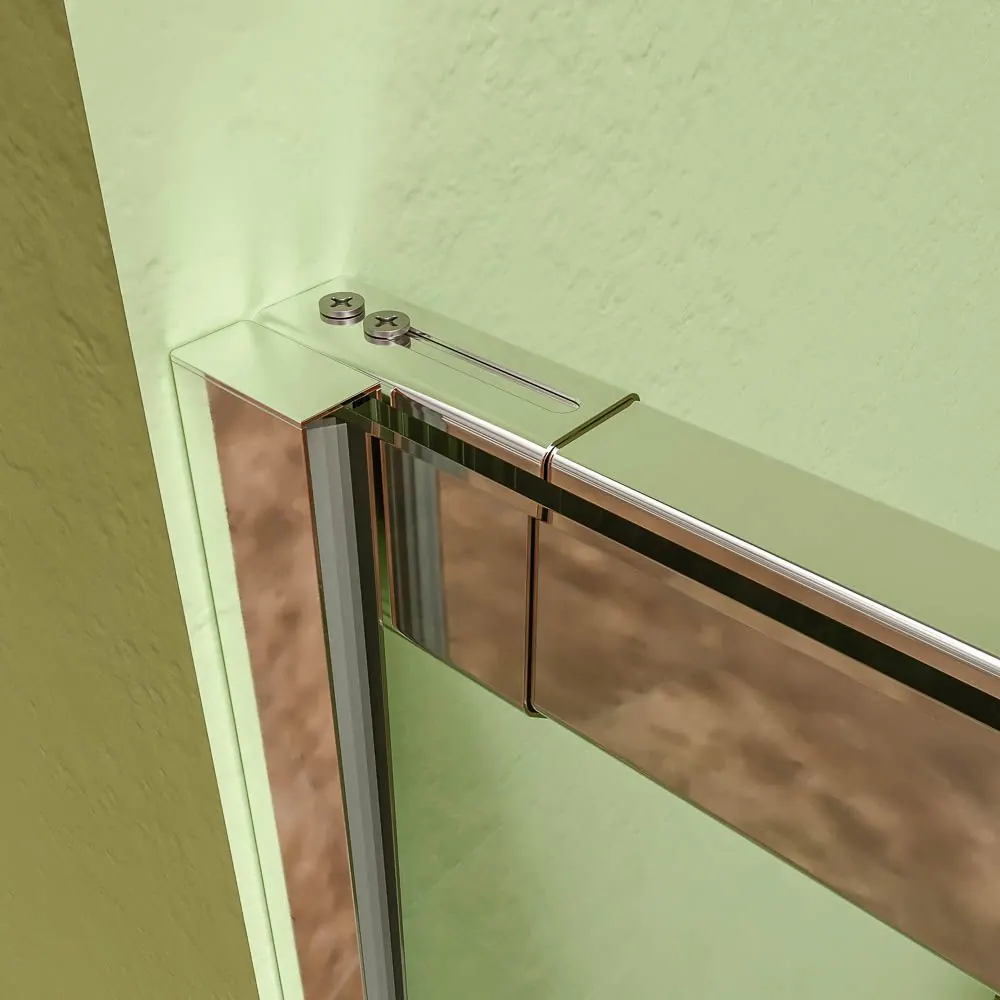Parete doccia frontale AXER 1 fissa – 1 scorrevole anta in vetro 6 mm. ACCIAIO INOSSIDABILE - immagine 5