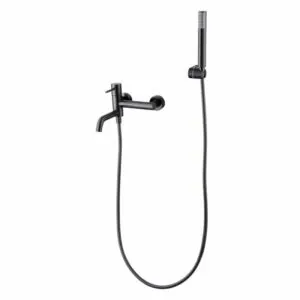 Rubinetto per kit vasca/doccia Monza canna di fucile nero[ VAROBATH ]