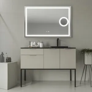 Mobile bagno ELLA con gambe 2 cassetti - 2 ante finitura PERLA
