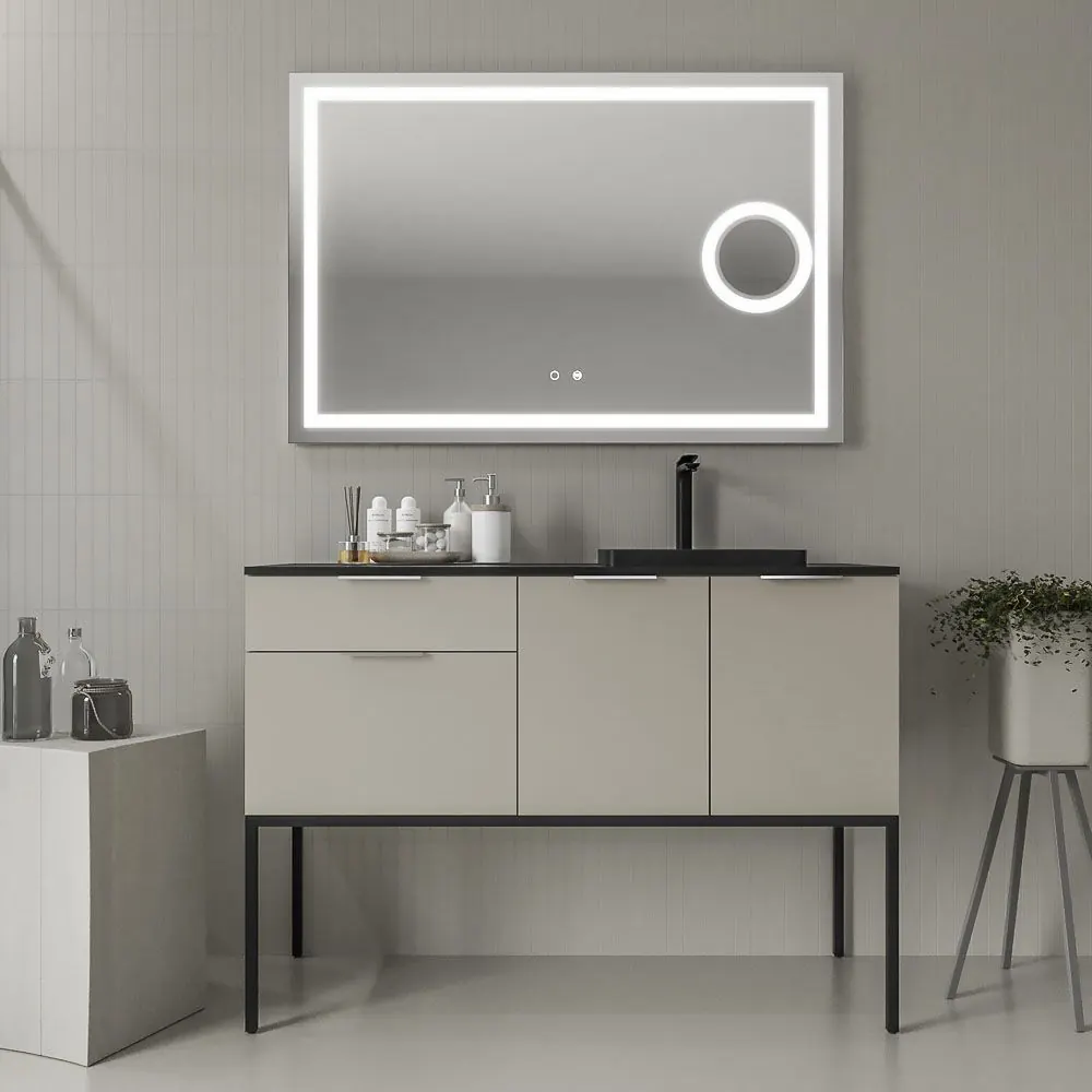 Mobile bagno ELLA con gambe 2 cassetti - 2 ante finitura PERLA