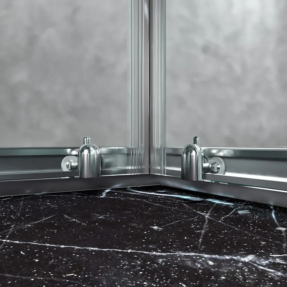 Paradoccia rettangolare FRAME apertura angolare 2 fisse-2 ante scorrevoli. Vetro di sicurezza temperato da 6 mm. Finitura CROMO LUMINOSO - immagine 6