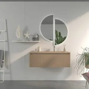 Mobile bagno sospeso BINARIO con 2 cassetti, finitura MOKA
