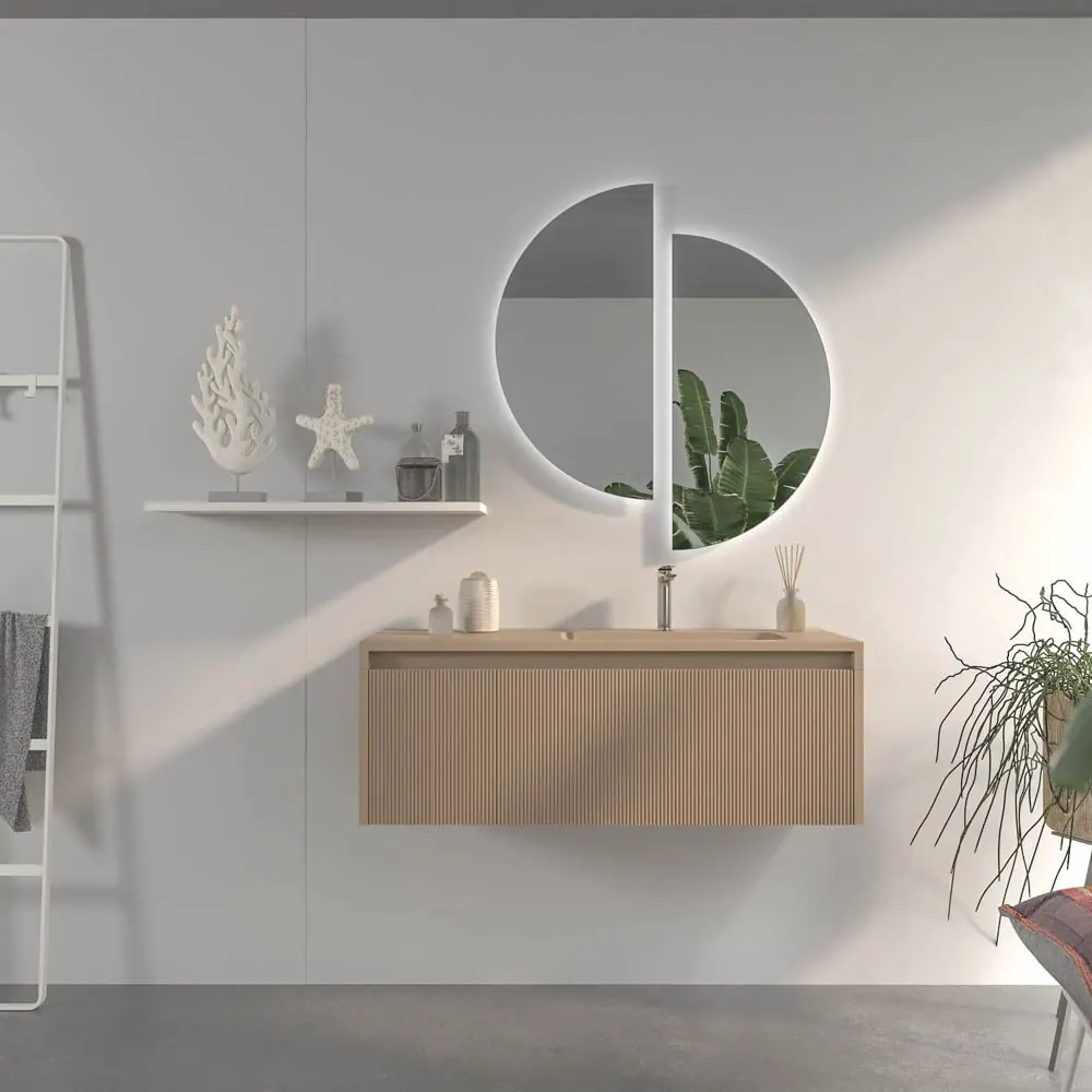 Mobile bagno sospeso BINARIO con 2 cassetti, finitura MOKA