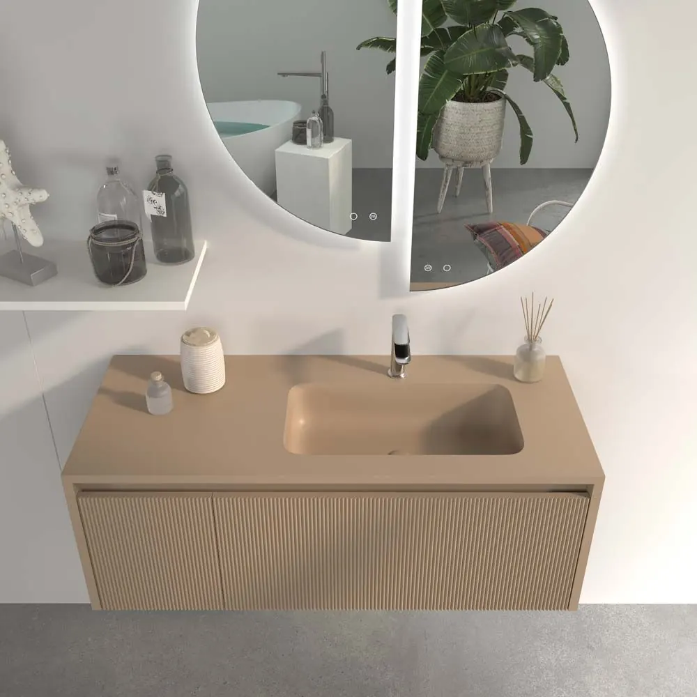 Mobile bagno sospeso BINARIO con 2 cassetti, finitura MOKA - immagine 6