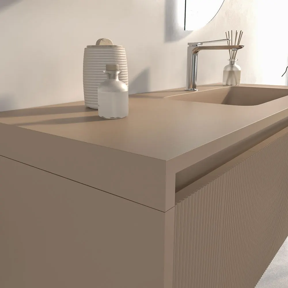 Mobile bagno sospeso BINARIO con 2 cassetti, finitura MOKA - immagine 4