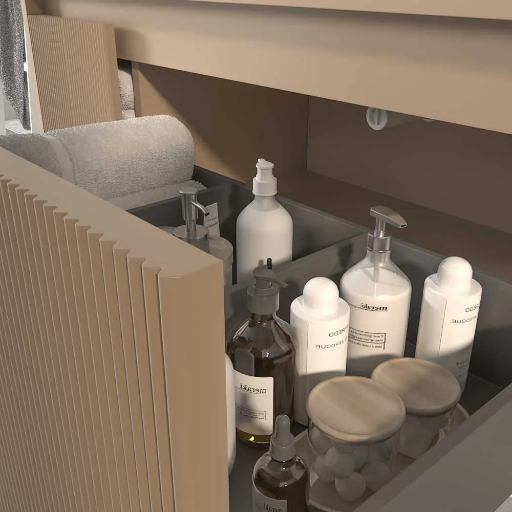 Mobile bagno sospeso BINARIO con 2 cassetti, finitura MOKA - immagine 2