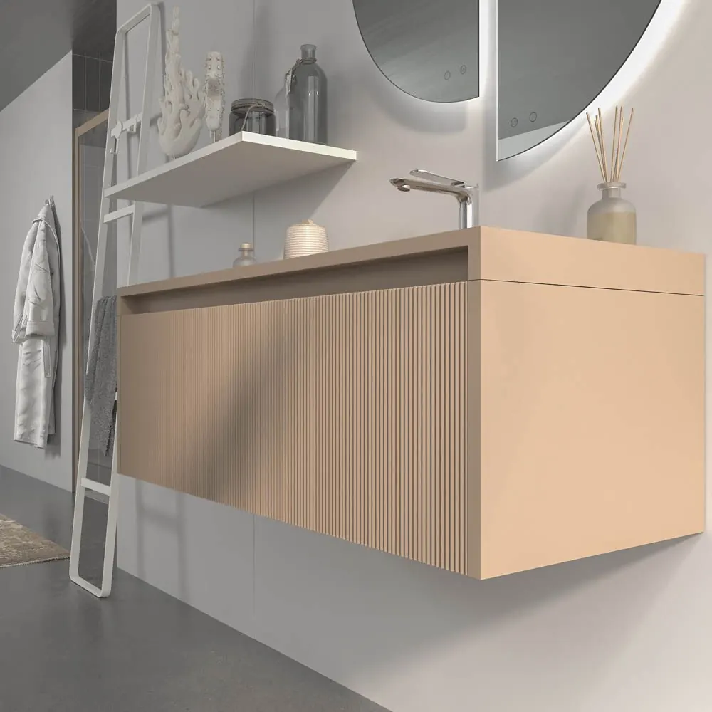 Mobile bagno sospeso BINARIO con 2 cassetti, finitura MOKA - immagine 7