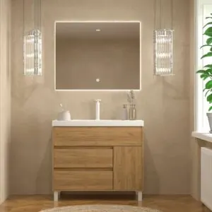 Mobile bagno con gambe 3 cassetti / 1 anta finitura ROVERE CHIARO CARMEN