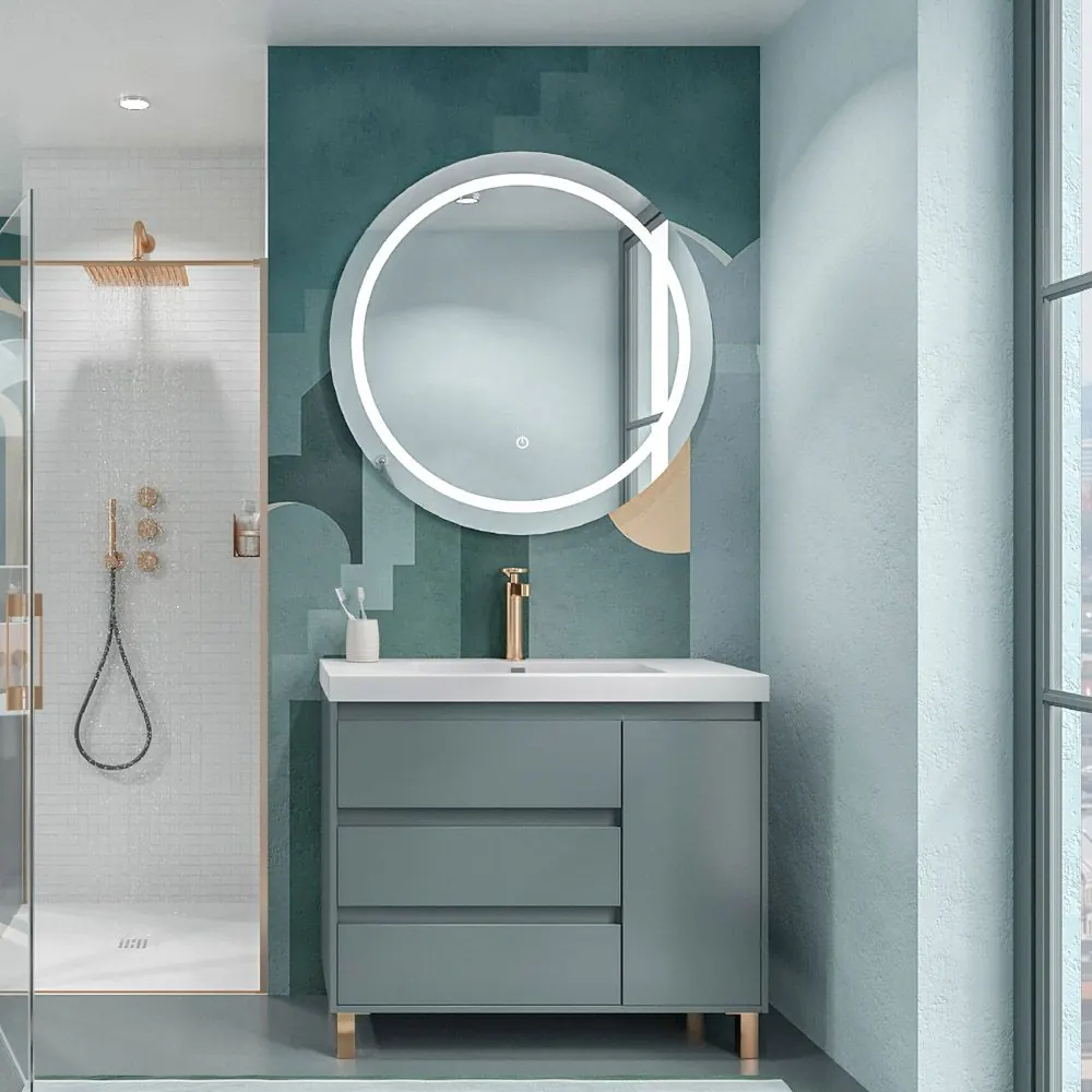 Mobile bagno con gambe 3 cassetti / 1 anta finitura CARMEN GRAFITO
