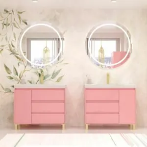 Mobile bagno con gambe 3 cassetti / 1 anta CARMEN ROSA finitura PALO