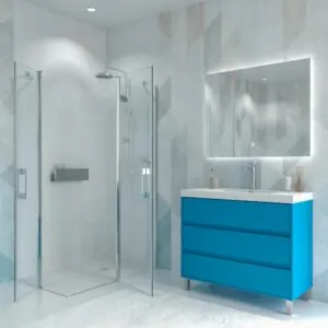 Mobile bagno con gambe 3 cassetti CARMEN finitura AZZURRO