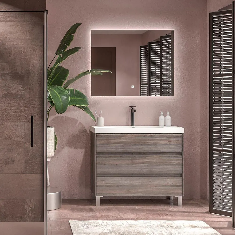 Mobile bagno con gambe 3 cassetti CARMEN OLMO finitura WABI