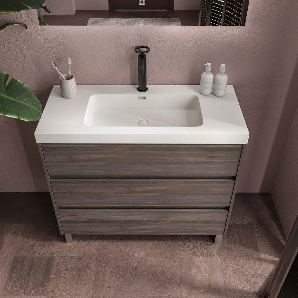 Mobile bagno con gambe 3 cassetti CARMEN OLMO finitura WABI - immagine 2