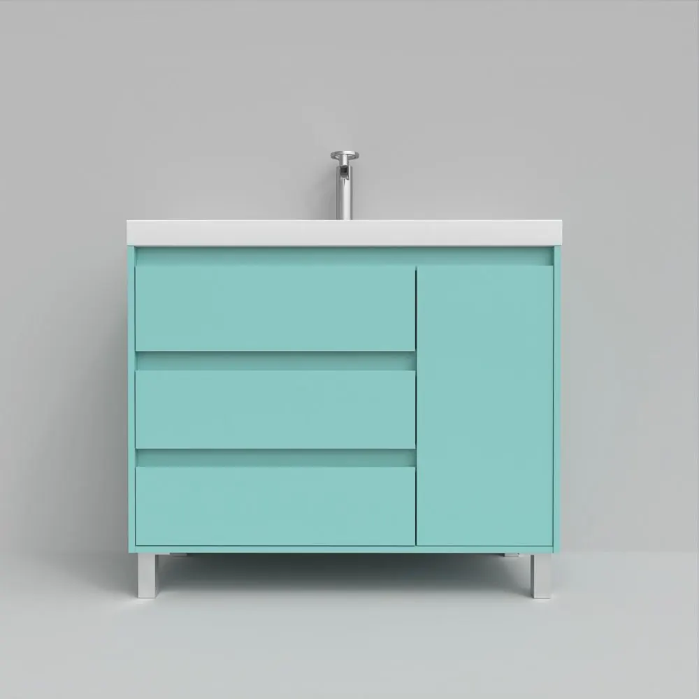 Mobile bagno con gambe 3 cassetti / 1 anta finitura CARMEN OLIVE GREEN - immagine 7