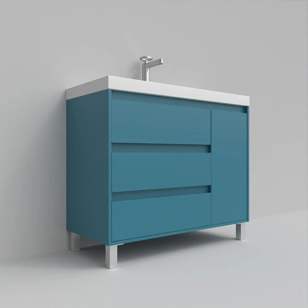 Mobile bagno con gambe 3 cassetti / 1 anta finitura CARMEN GRAFITO - immagine 6