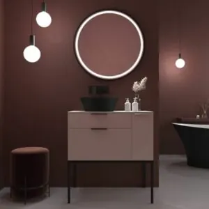 Mobile bagno ELLA con gambe 2 cassetti-1 anta finitura BIANCO