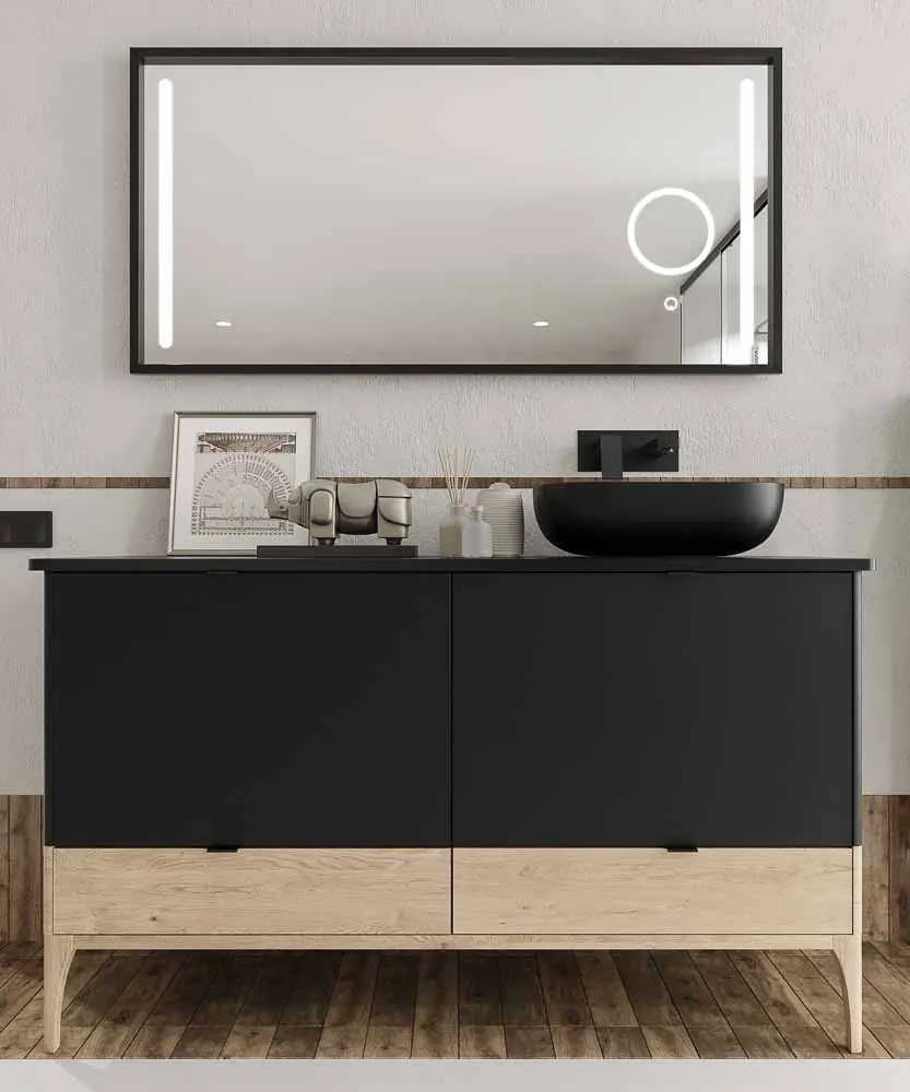 Mobile bagno VICENT con gambe 4 cassetti Piano in Solid Surface con lavabo SATET - immagine 6