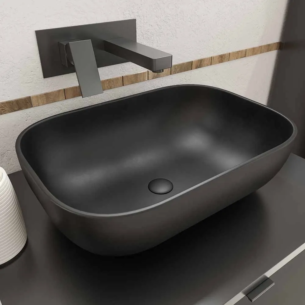 Mobile bagno VICENT con gambe 4 cassetti Piano in Solid Surface con lavabo SATET - immagine 5