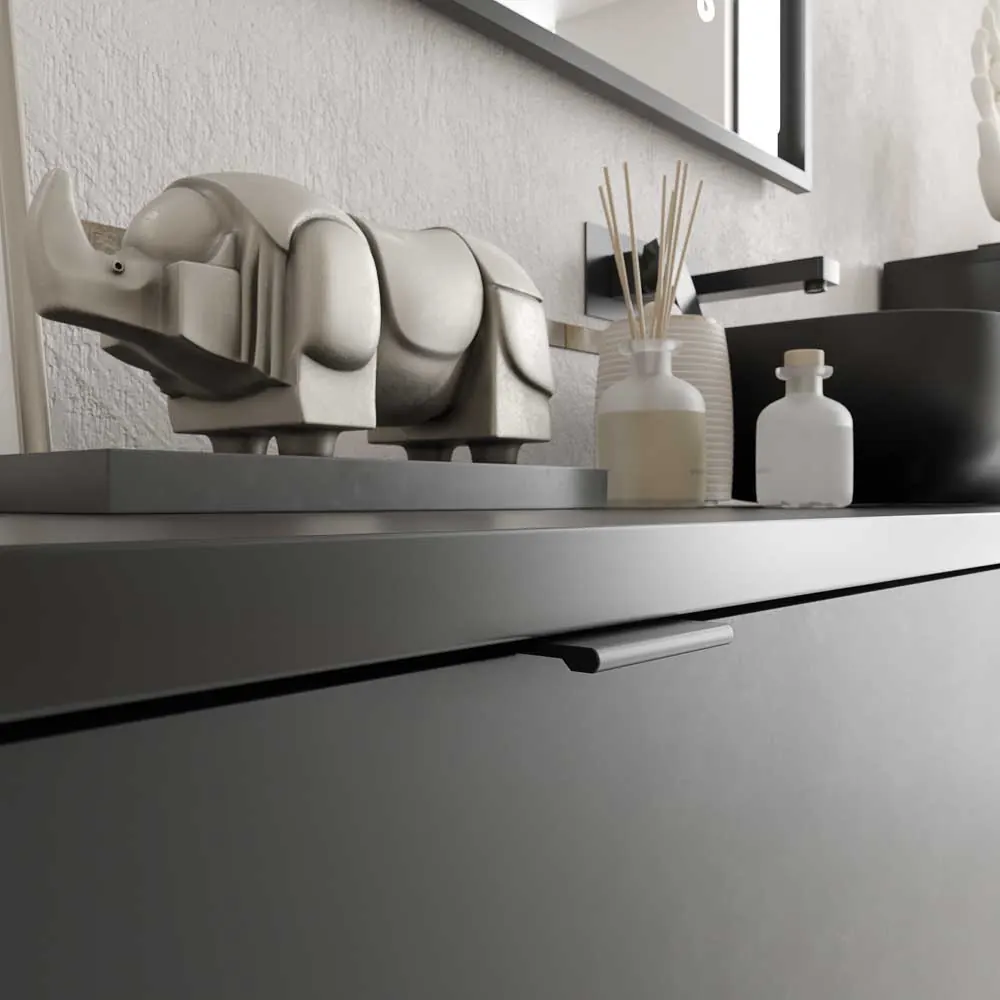 Mobile bagno VICENT con gambe 4 cassetti Piano in Solid Surface con lavabo SATET - immagine 3