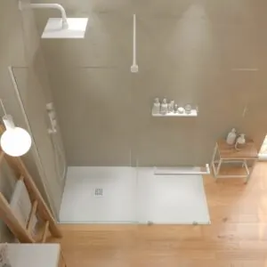 VERONA parete doccia frontale aperta 1 fissa- 1 scorrevole finitura BIANCO OPACO
