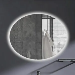 Specchio ellittico con luce MELANGE con bordo perimetrale ORO