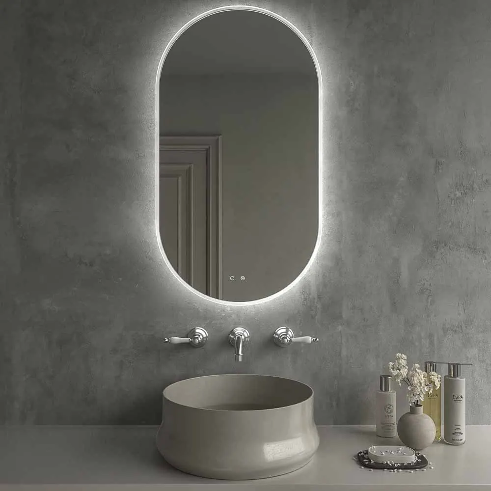 BEGIN specchio ellittico con led frontale perimetrale
