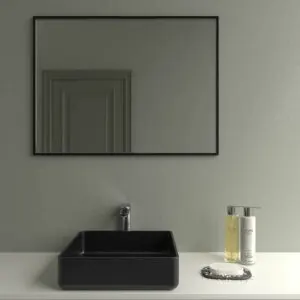 Specchio rettangolare LICEO senza luce con cornice in alluminio NERO