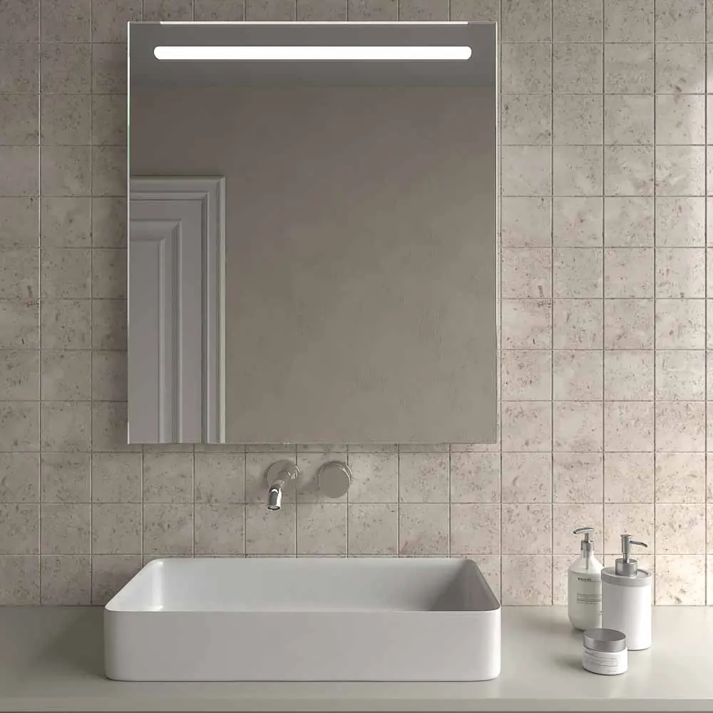 Specchio rettangolare OPALO luce led orizzontale