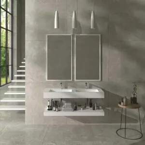 Lavabo sospeso LIDO due vasche SOLID SURFACE Bianco