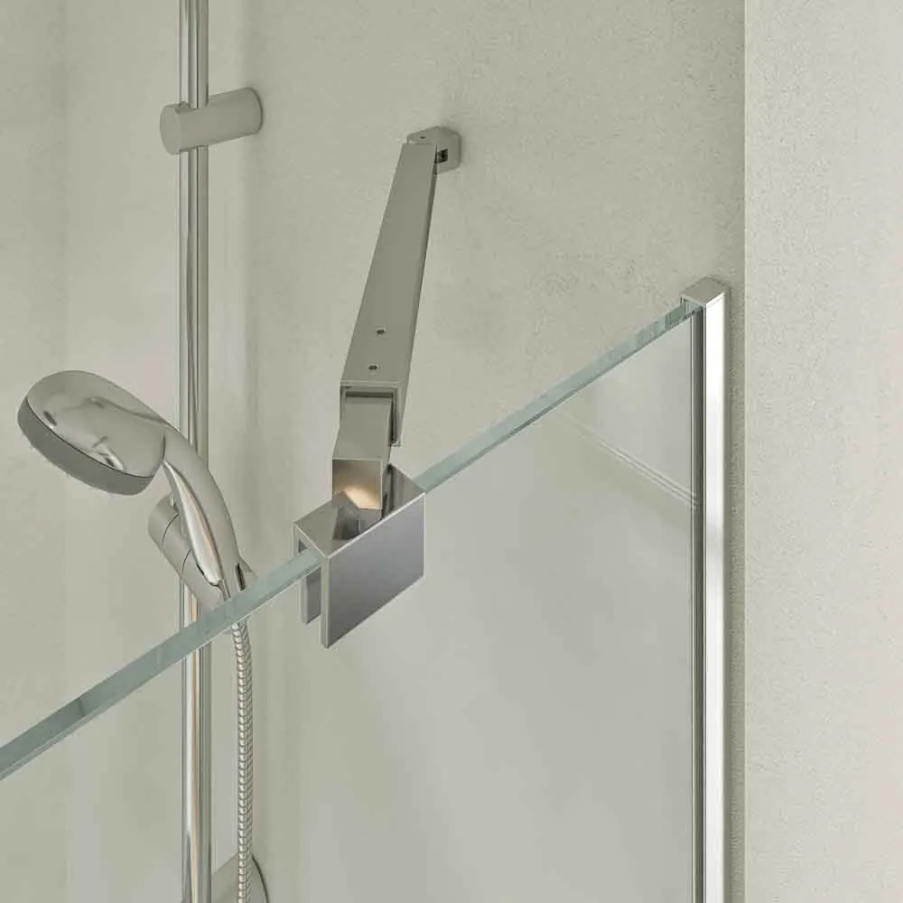 Paravasca OPEN 1 fisso – 1 pannello ribaltabile 125 cm CROMO LUMINOSO - immagine 4