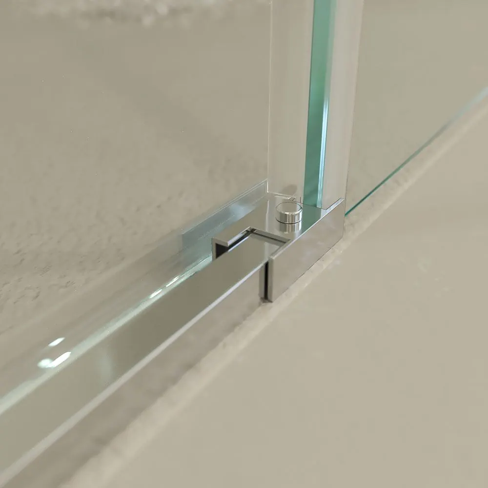 Parete doccia frontale PETRA 1 fissa – 1 scorrevole anta in vetro 6 mm. Acciaio inossidabile - immagine 5