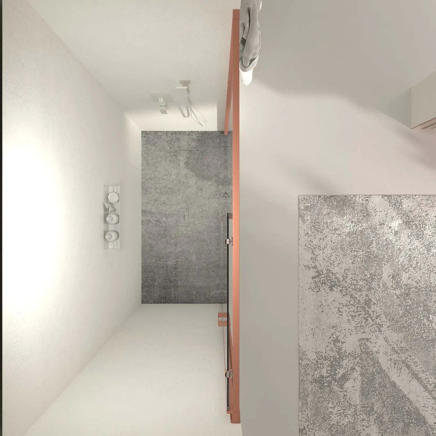 LINEA1 parete doccia fissa frontale -1 anta scorrevole. Nessun profilo inferiore. Finitura ROSSO BEIGE - immagine 6