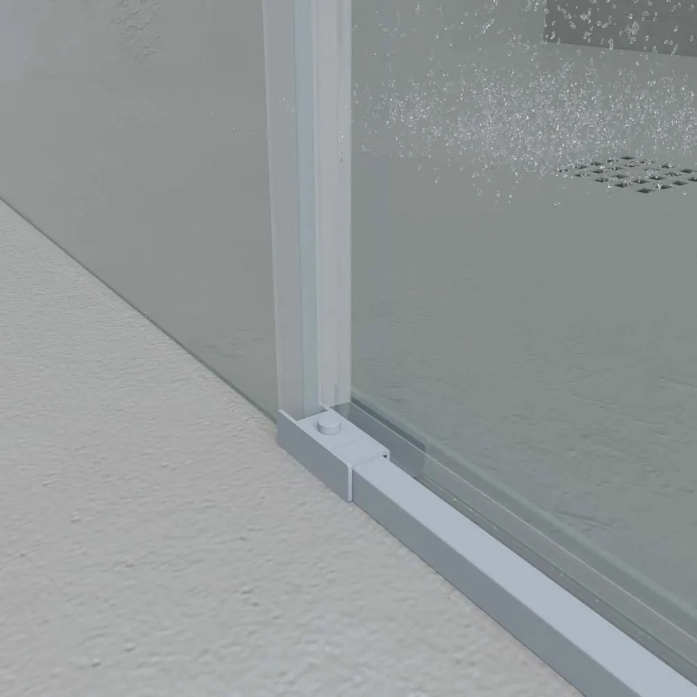 Parete doccia rettangolare PETRA 2 fisse – 2 ante scorrevoli in vetro 6 mm. ACCIAIO INOX finitura GRIGIO CEMENTO - immagine 6