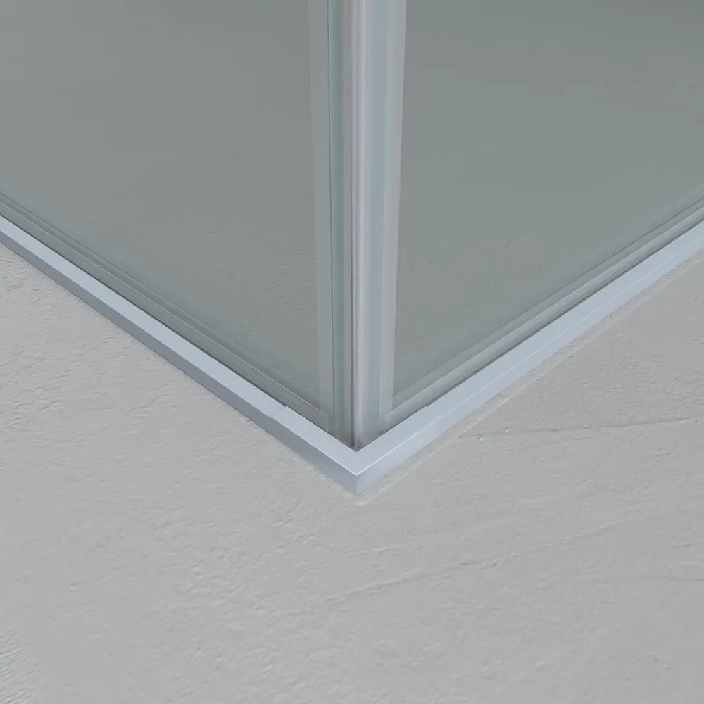 Parete doccia rettangolare PETRA 2 fisse – 2 ante scorrevoli in vetro 6 mm. ACCIAIO INOX finitura GRIGIO CEMENTO - immagine 5