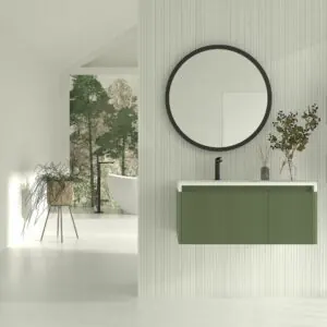 Mobile bagno sospeso BINARIO 2 cassetti finitura VERDE RESEDA