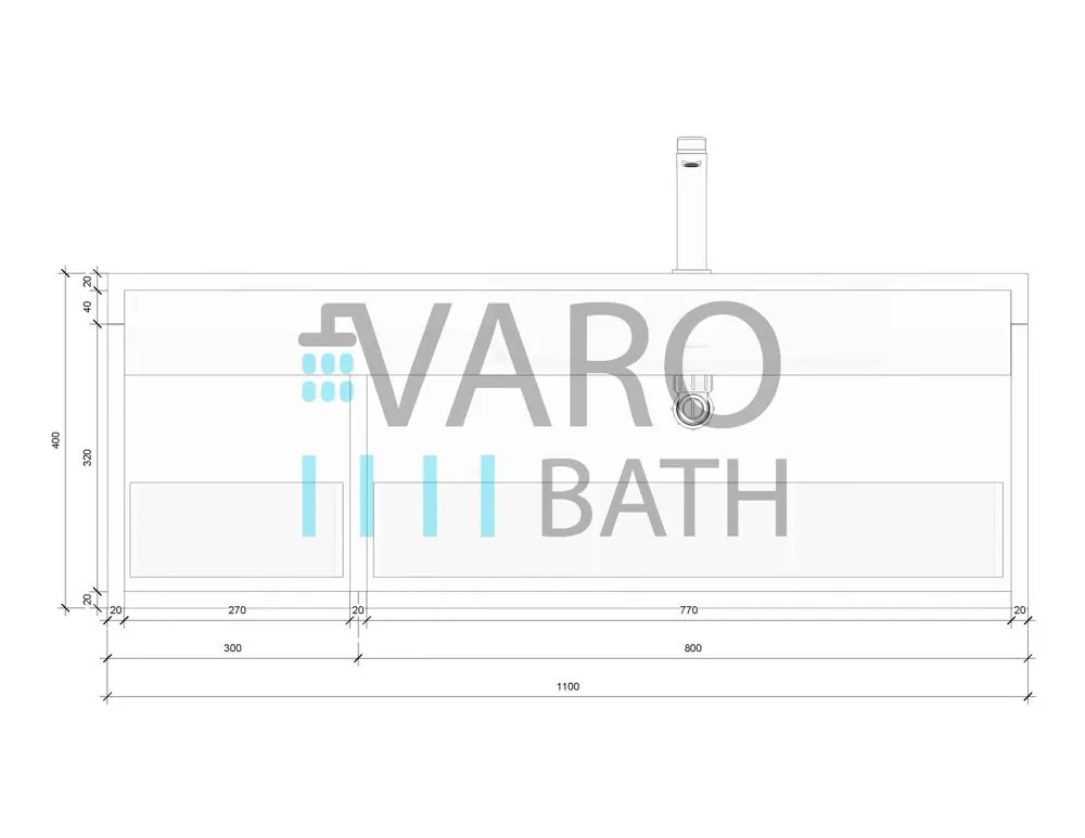 Mobile bagno sospeso BINARIO con 2 cassetti, finitura MOKA - immagine 9